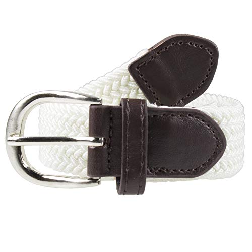 Gelante® Children's Canvas Elastic Fabric Woven Stretch Braided Belts 2012-White-M - Image 2