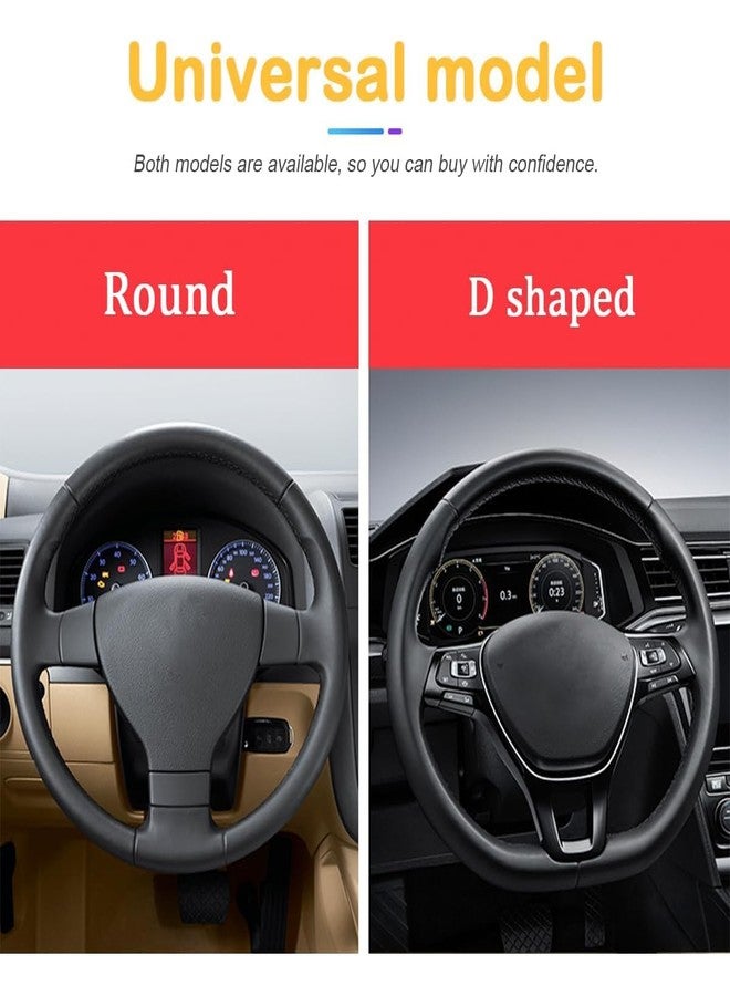 Osilly Car Steering Wheel Cover, 15 inch Carbon Fiber Microfiber PU Leather Elastic Steering Wheel Protector for Men Women, Anti-Slip Breathable Car Interior Accessories for Most Cars（Black/Gray） - Image 4