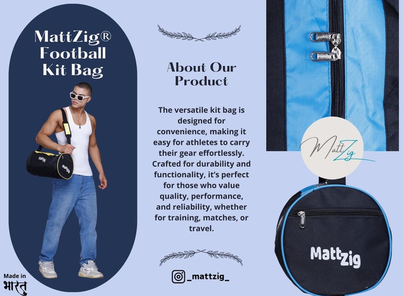 MATTZIG ® Club Football Kit (One Pair of Striped Lycra Socks + One Pair of Shin Guard + One Pair of Cotton Arm Sleeves + One Kit Bag) (Blue, Yellow) - Image 5