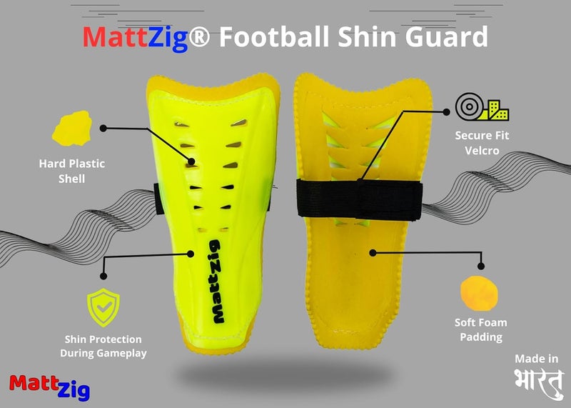 MATTZIG ® Club Football Kit (One Pair of Striped Lycra Socks + One Pair of Shin Guard + One Pair of Cotton Arm Sleeves + One Kit Bag) (Blue, Yellow) - Image 3