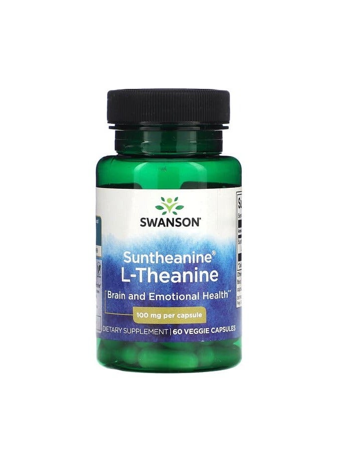 SWANSON Suntheanine L-Theanine, 100 mg, 60 Veggie Capsules