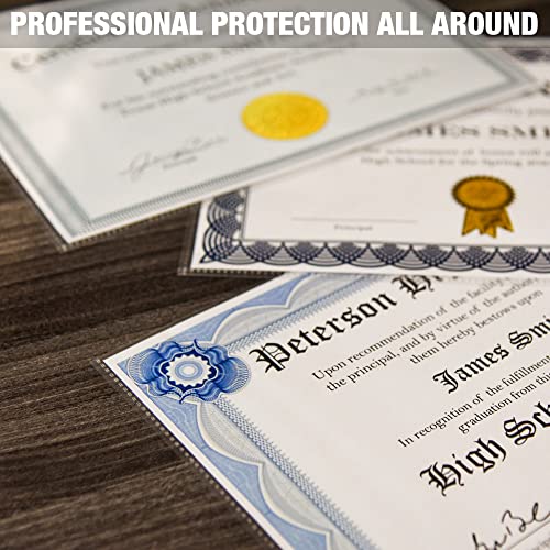 Samsill No Holes Sheet Protectors, 100 Pack, 8.5 x 11 Inch Page Protectors for 3 Ring Binder, Heavy Duty, No Hole Protector, Letter Size, Top Loading, Acid Free - Image 5