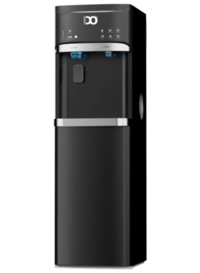 مبرد مياه مع جهاز صنع الثلج، تحميل من الأسفل، صنبوران، باللون الأسود والفضي - WDIM501-BK