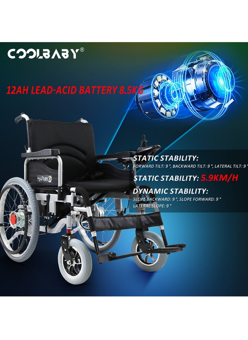 Cool Baby - COOLBABY Electric Wheelchair Heavy Duty Foldable Electric Wheelchairs 52cm Widen Seat For Adults And Seniors - Image 1