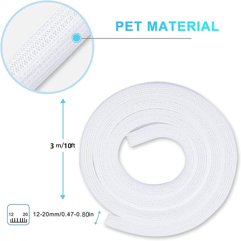 AGPTEK Cable Sleeve, 25ft - 4/5 inch Cable Management Desk Cord Cover Organizer Wire Hider for Home Office Computer TV Wire Loom Tubing Pet Proof Cord Protector from Cat Dog Chewing, White - Image 2