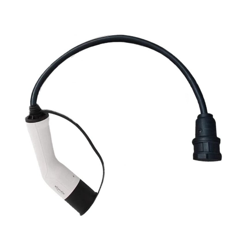 Type2 To Schuko EV Charging Adapter: 0.5m Cable, 16A Rated Current, IP54 Dust Water Protection - UL94V-0 High Safety Standard White Electric Vehicle Charging Adapter for Electric Car And EV Charging S - Image 1