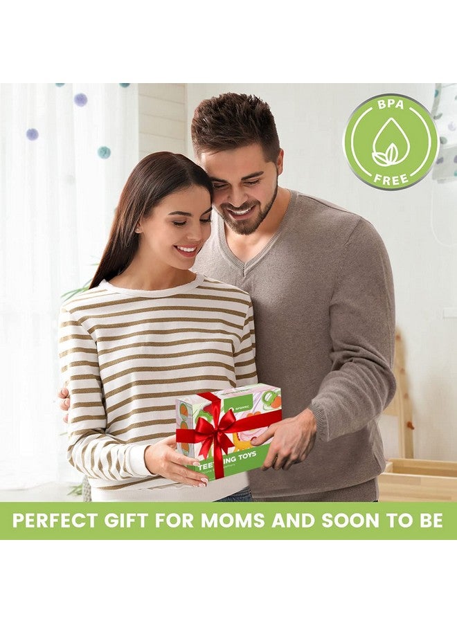 سبريك عضاضات أسنان للأطفال من السيليكون - ألعاب تسنين آمنة للاستخدام في الفريزر للأطفال من عمر 0 إلى 6 أشهر - عبوة من 6 قطع - Image 1