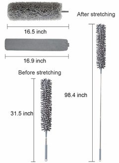 HomarKet 4 Pcs Microfiber Dust Brush Duster Kit with Extension Pole Removable and Washable Fiber Brush Hand Dust Cleaning Gap Dust for Ceiling Fan High Ceiling Blinds Furniture Cars  - Image 5