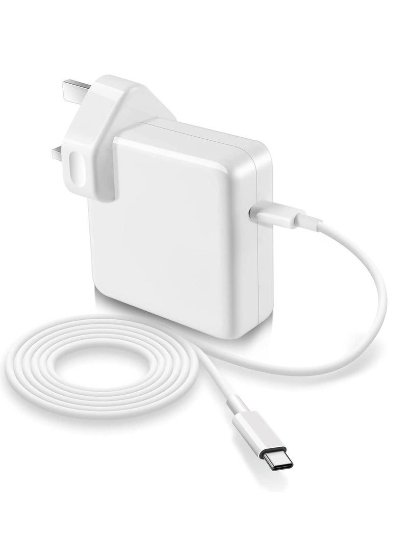 Generic - Usb Type C Wall Plug Power Adaptor Pd Charger Replacement 61W With 200Cm Cable For Macbook Pro 13 Inch And Type C Mobile And Iphone White - Image 1
