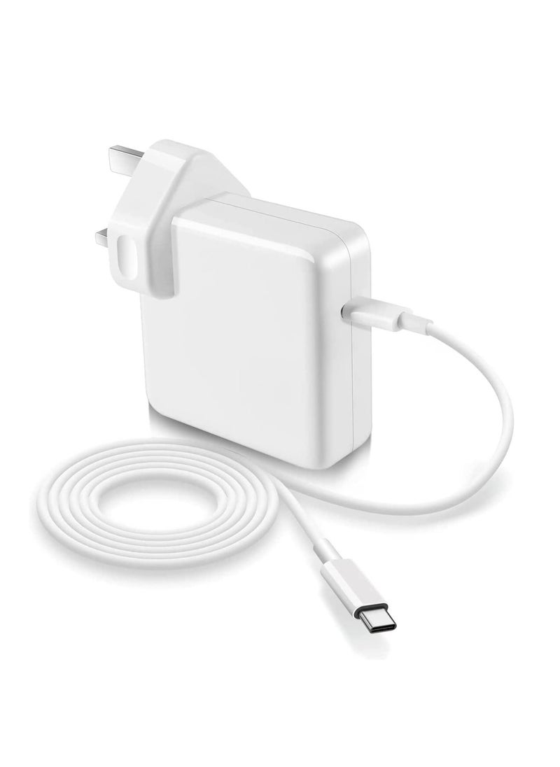 Generic - Usb Type C Wall Plug Power Adaptor Pd Charger Replacement 61W With 200Cm Cable For Macbook Pro 13 Inch And Type C Mobile And Iphone White - Image 1