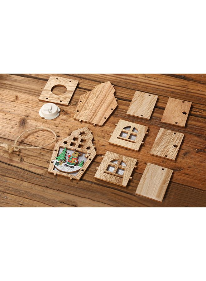 Wooden Christmas Ornaments with Lights - Festive Indoor Holiday Decorations (4 Pc Set)) - Image 4