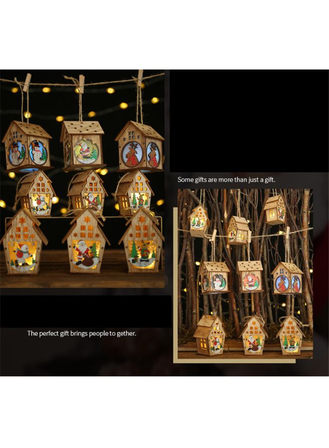Wooden Christmas Ornaments with Lights - Festive Indoor Holiday Decorations (4 Pc Set)) - Image 5