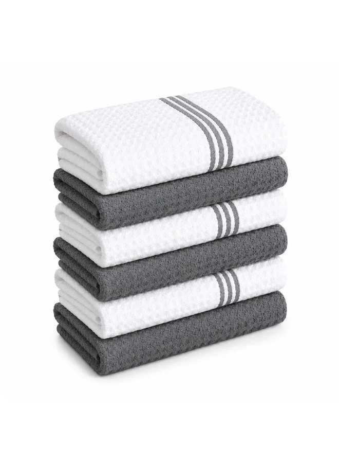 Bliss Casa Bliss Casa Kitchen Towel Set Pack of 6 (40 x 65 cm) - Cotton Dish Towels, Durable Cleaning Cloths, Highly Absorbent Durable Multipurpose Bar Towels & Dish Cloths