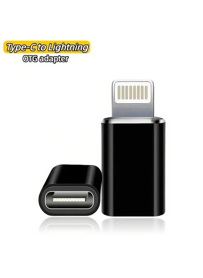 2 Pack USB C Female to Lightning OTG Adapter Compatible with iPhone 14 13 12 11 Charging Data Transfer - Image 2
