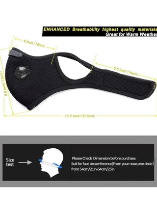Reusable Face Mask - Dustproof, Anti-Pollution Sports Mask for Motorcycling, Woodworking, Cycling, Running, Bicycle and Outdoor Activities - view 3