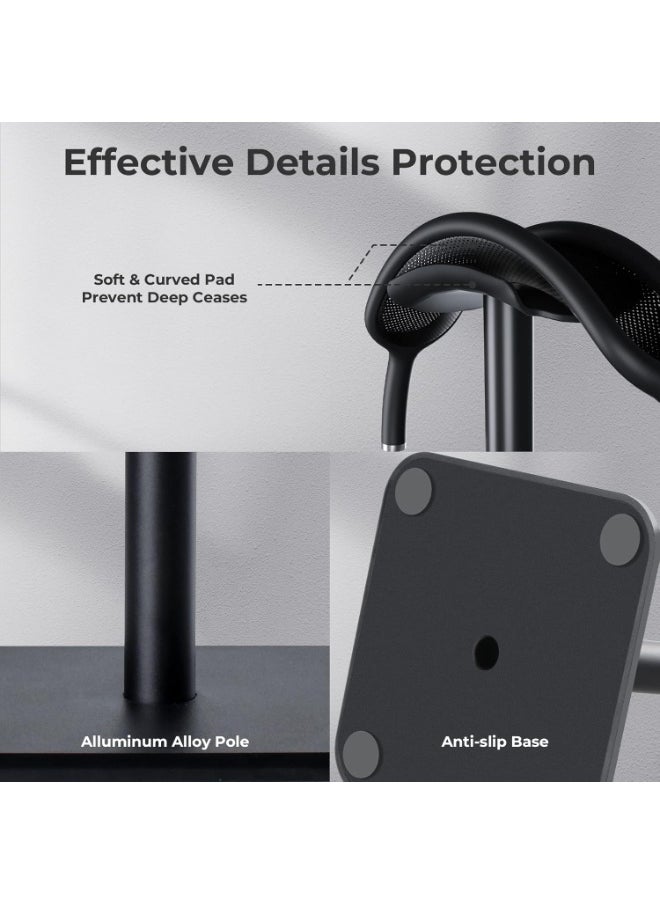 ProOne Universal Headphone Stand with Sturdy Arc Support and Broad Base - Protective Earphone Holder in Lightweight and Sleek Design