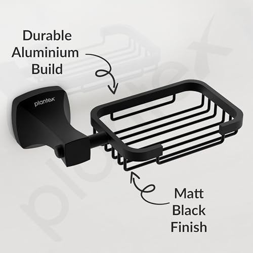Plantex Space Aluminum Soap Holder for Bathroom Wall/Soap Stand/Soap Dish/Soap Dish Holder for Bathroom Accessories (Black) - Image 3
