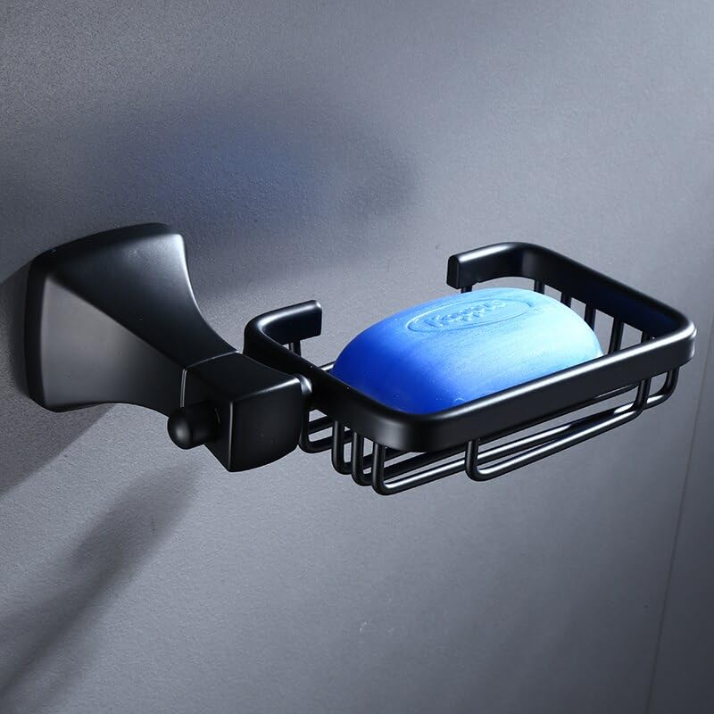 Plantex Space Aluminum Soap Holder for Bathroom Wall/Soap Stand/Soap Dish/Soap Dish Holder for Bathroom Accessories (Black) - Image 1