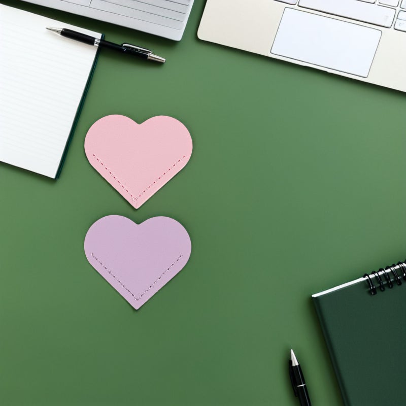 12pcs Cute PU Heart Bookmarks: Cute Corner Bookmark Accessories For Reading - Students Paper Clip - Book Markers Classroom Set - Image 5
