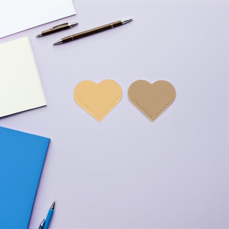 12pcs Cute PU Heart Bookmarks: Cute Corner Bookmark Accessories For Reading - Students Paper Clip - Book Markers Classroom Set - Image 3