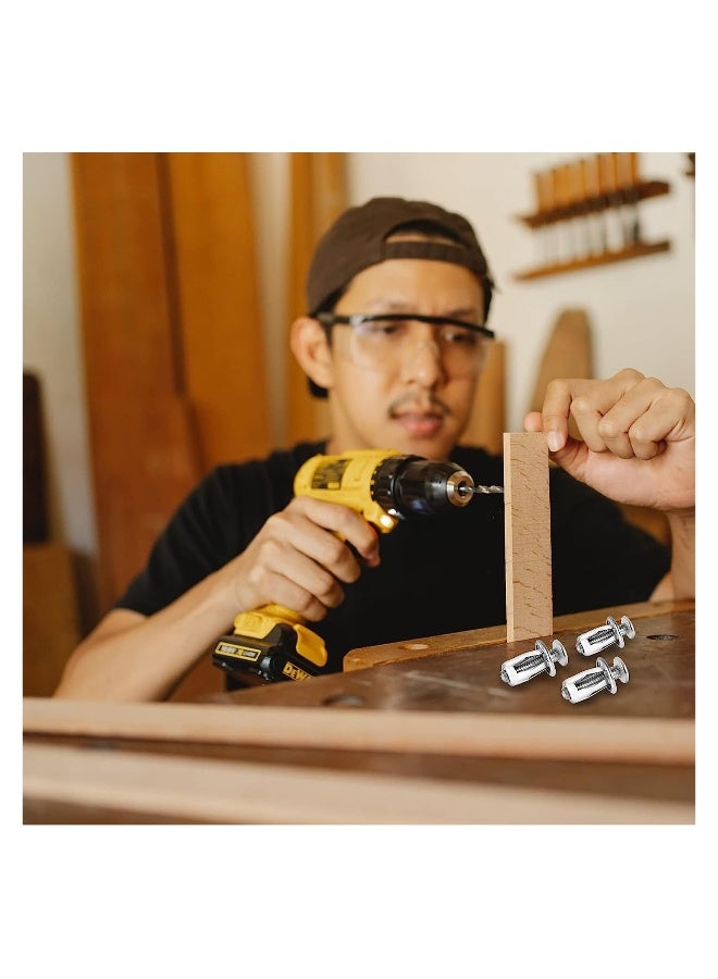 مكسرات جاك بتل مكسرات، مكسرات إدراج بتل، دبل مع مسامير للتجميع لجدار معدني مجوف بسماكة 0-5 ملم، ورقة بلاستيكية مجوفة، 8 مم * 16 مم (30 قطعة) - Image 2