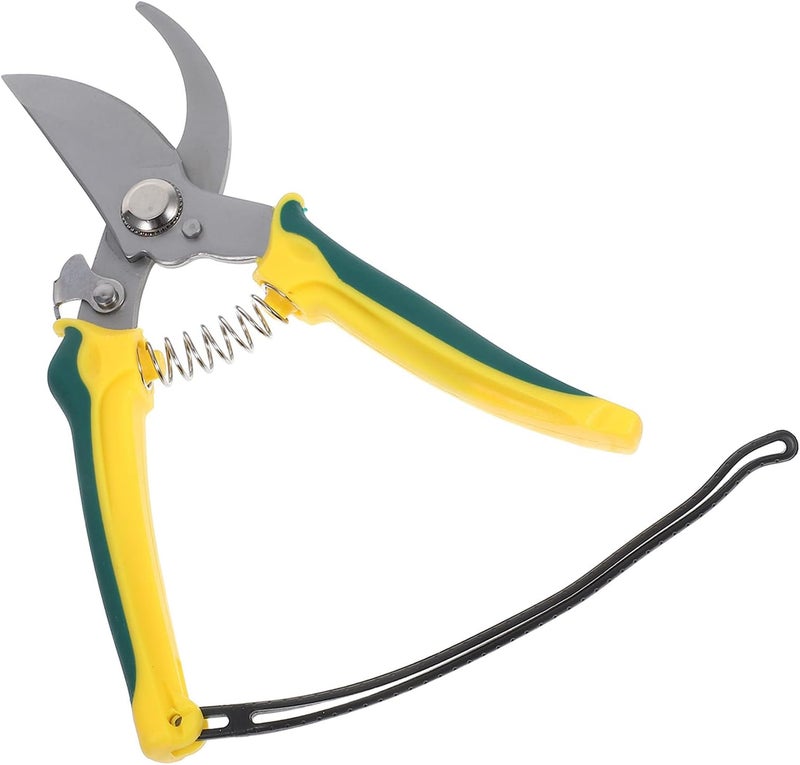 Garden Pruning Shear Stainless Steel Bent Tip with Wrist Strap for Orchard Fruit Picking and Flower Clipping Gardening Safety Scissors - Image 1