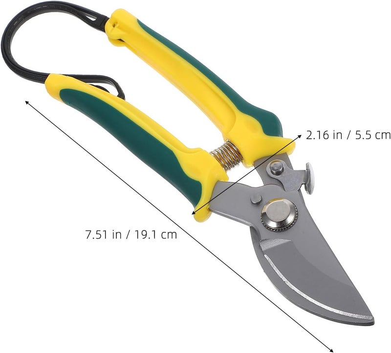 Garden Pruning Shear Stainless Steel Bent Tip with Wrist Strap for Orchard Fruit Picking and Flower Clipping Gardening Safety Scissors - Image 2