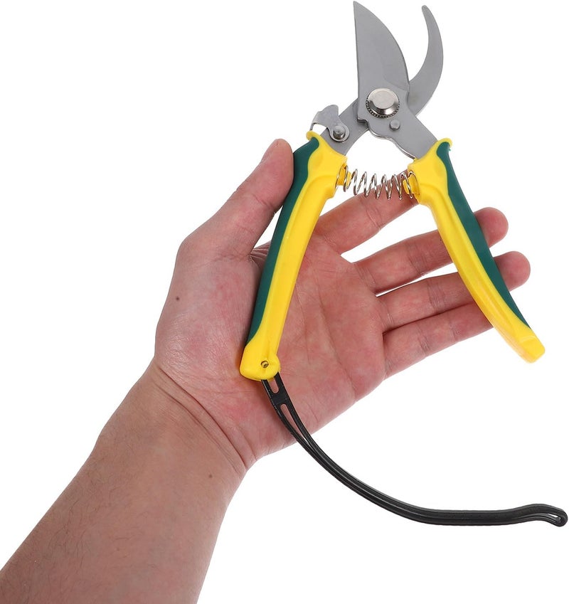 Garden Pruning Shear Stainless Steel Bent Tip with Wrist Strap for Orchard Fruit Picking and Flower Clipping Gardening Safety Scissors - Image 4
