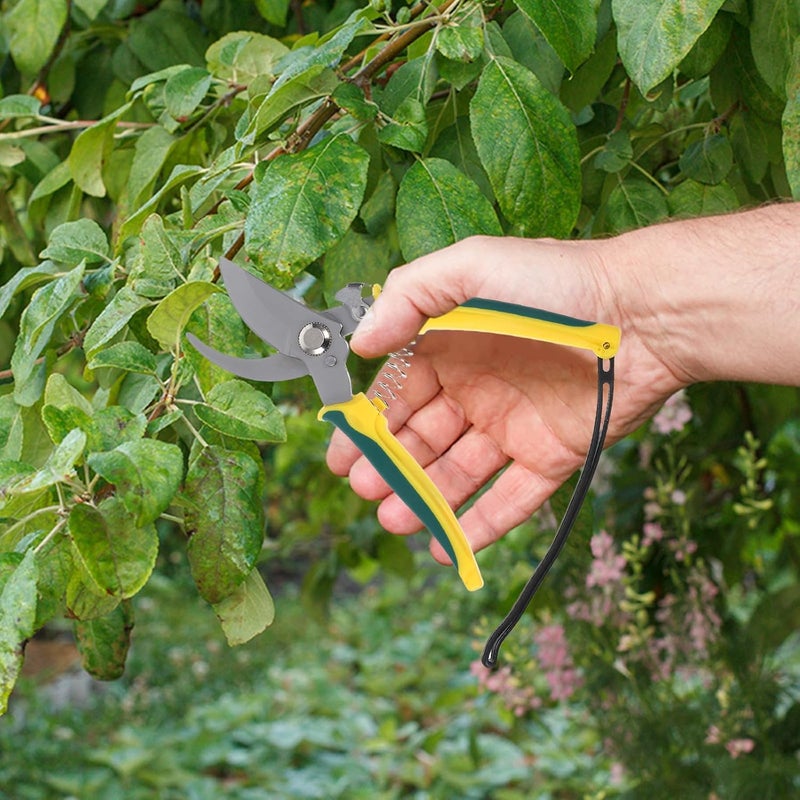 Garden Pruning Shear Stainless Steel Bent Tip with Wrist Strap for Orchard Fruit Picking and Flower Clipping Gardening Safety Scissors - Image 5