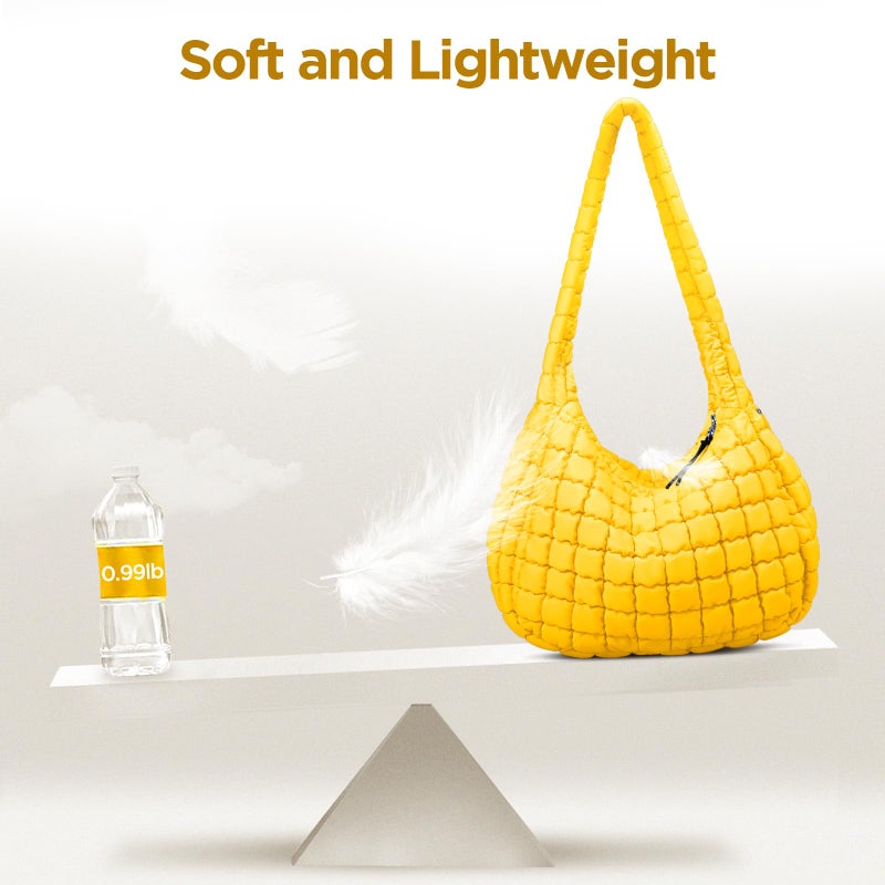Babysun Puffer Tote Bag for Women Large Quilted Tote Bag Quilted Carryall Bag Soft Puffy Crossbody Bag Hobo Handbags Puff Purse - Image 3