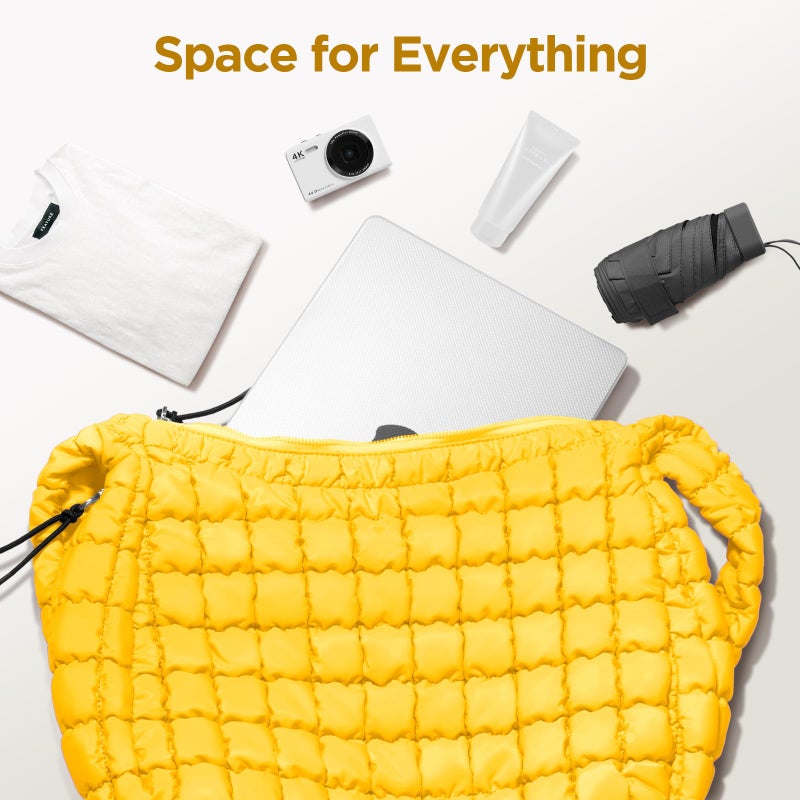 Babysun Puffer Tote Bag for Women Large Quilted Tote Bag Quilted Carryall Bag Soft Puffy Crossbody Bag Hobo Handbags Puff Purse - Image 4