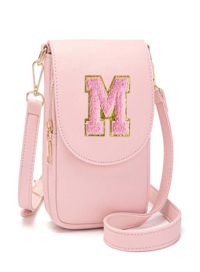 Viverte Crossbody Purse for Teen Girls Small Initial Cell Phone Toddler Purse Leather Triple Compartment Crossbody Bags, Light Pink, M - Image 1
