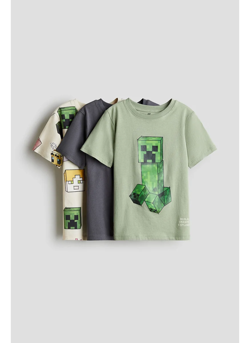 H&M 3-Pack Printed T-Shirts