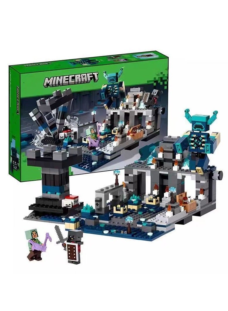 general Minecraft Battle of the Dark World Biome Adventure Toy, Ancient City Assembled Block Box with Guardian Figure, Dynamite Tower and Treasure Chest, suitable for children aged 8 and up - Image 1
