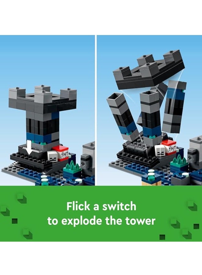 general Minecraft Battle of the Dark World Biome Adventure Toy, Ancient City Assembled Block Box with Guardian Figure, Dynamite Tower and Treasure Chest, suitable for children aged 8 and up - Image 4
