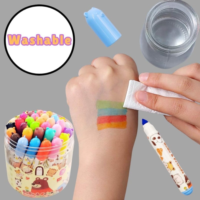 PROBABE Washable Watercolour Pens Set – 36 Assorted Vibrant Colors in Cute Animal Design, Non-Toxic, Quick-Drying, Smooth Flow Marker Pens for Kids, School Art & DIY Projects for kids - Image 5