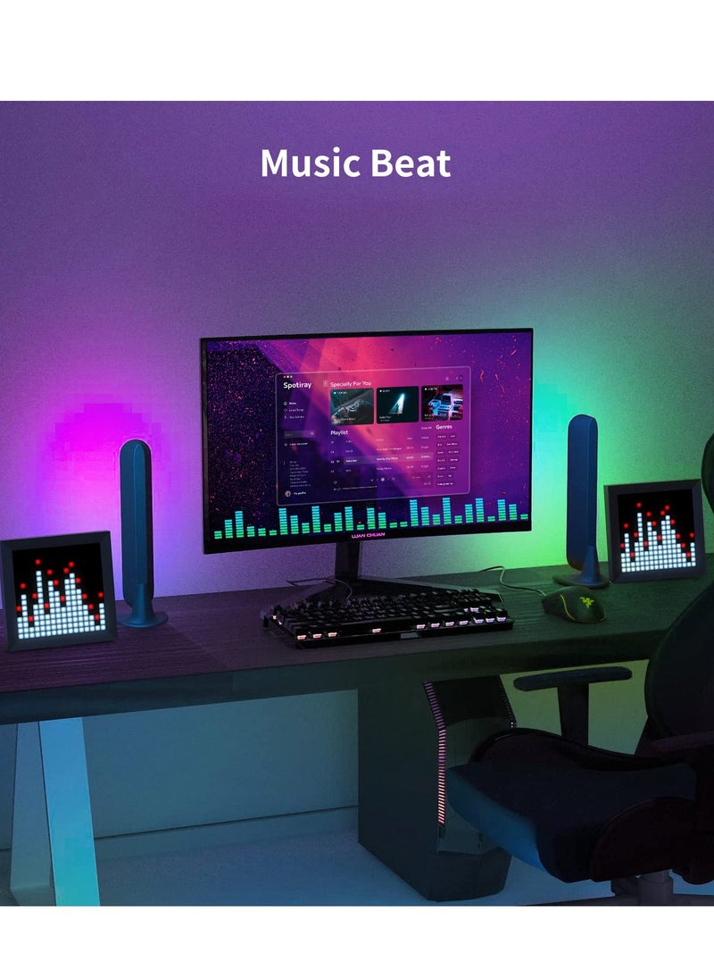 SYOSI - Pixel Art Digital Picture Frame, LED Light Display Panel Suit for RGB Light Bars, with Smart App Control Cool Animation Desk Setup for PC, TV, Gaming Room Decor - Image 1
