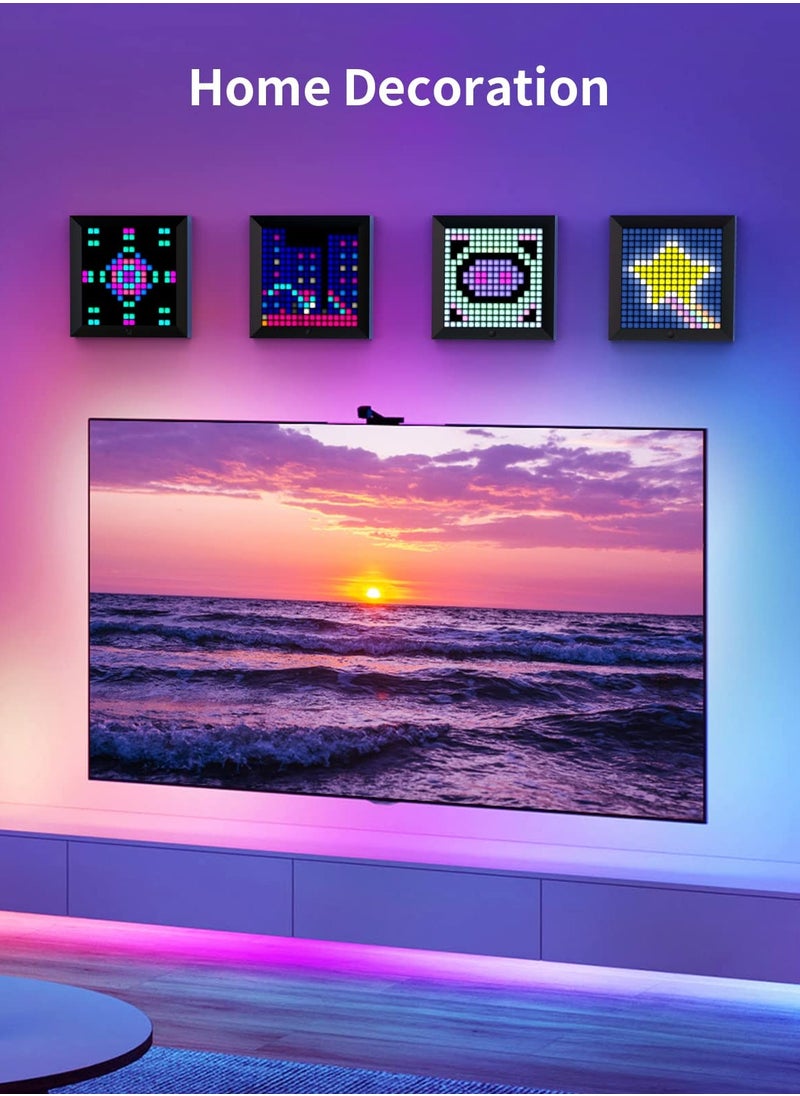 SYOSI - Pixel Art Digital Picture Frame, LED Light Display Panel Suit for RGB Light Bars, with Smart App Control Cool Animation Desk Setup for PC, TV, Gaming Room Decor - Image 1