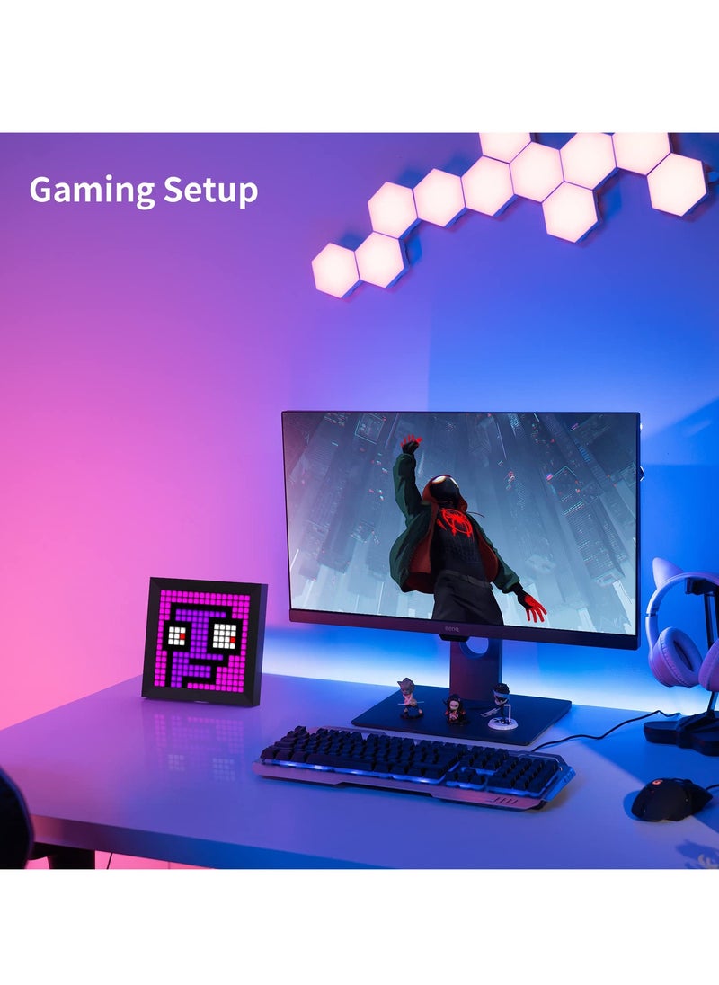 SYOSI - Pixel Art Digital Picture Frame, LED Light Display Panel Suit for RGB Light Bars, with Smart App Control Cool Animation Desk Setup for PC, TV, Gaming Room Decor - Image 1