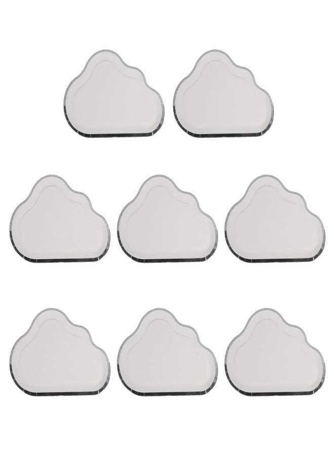 HOLIDYOYO Cloud Paper Plates 8 Pack Disposable White Party Plates 7.1 Inch Cloud Shaped Plates for Birthday Baby Shower Outdoor Picnic Tableware - Image 1