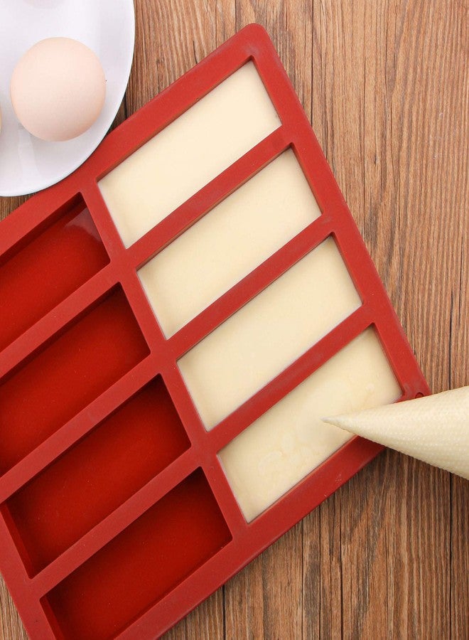 وي بيك قوالب سيليكون لصنع ألواح الشوكولاتة والجرانولا وحبوب الطاقة من ويبيك، مستطيلة الشكل بطول 4.5 بوصة، مناسبة للخبز والزبدة، تحتوي على 8 تجاويف. - Image 3