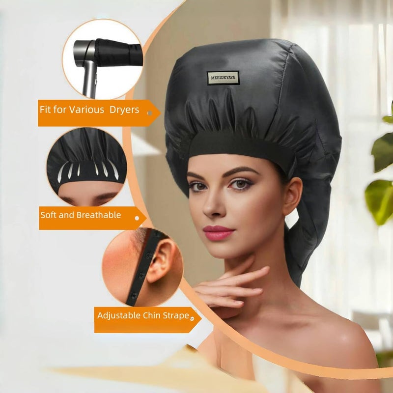 MEELUKYAYA Bonnet Hair Dryer for Curly Hair,Upgraded Double Tubes Diffuser Cap,Even Heat Distribution,Hairstyling Dryer Cap for Women,Portable Hair Dryer,Hooded Hair Dryer,Hair Dryer Bonnet - Image 3