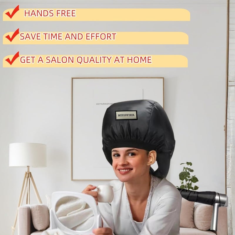 MEELUKYAYA Bonnet Hair Dryer for Curly Hair,Upgraded Double Tubes Diffuser Cap,Even Heat Distribution,Hairstyling Dryer Cap for Women,Portable Hair Dryer,Hooded Hair Dryer,Hair Dryer Bonnet - Image 4