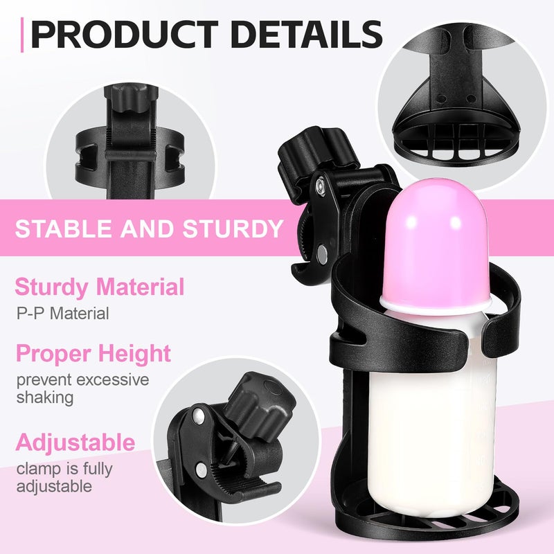 Universal Cup Holder for Wheelchair Walker Stroller Bike Black Adjustable Bottle Rack Aid Accessory for Elderly Adults - Image 4