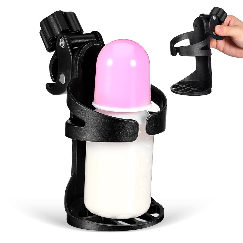 Universal Cup Holder for Wheelchair Walker Stroller Bike Black Adjustable Bottle Rack Aid Accessory for Elderly Adults - Image 2
