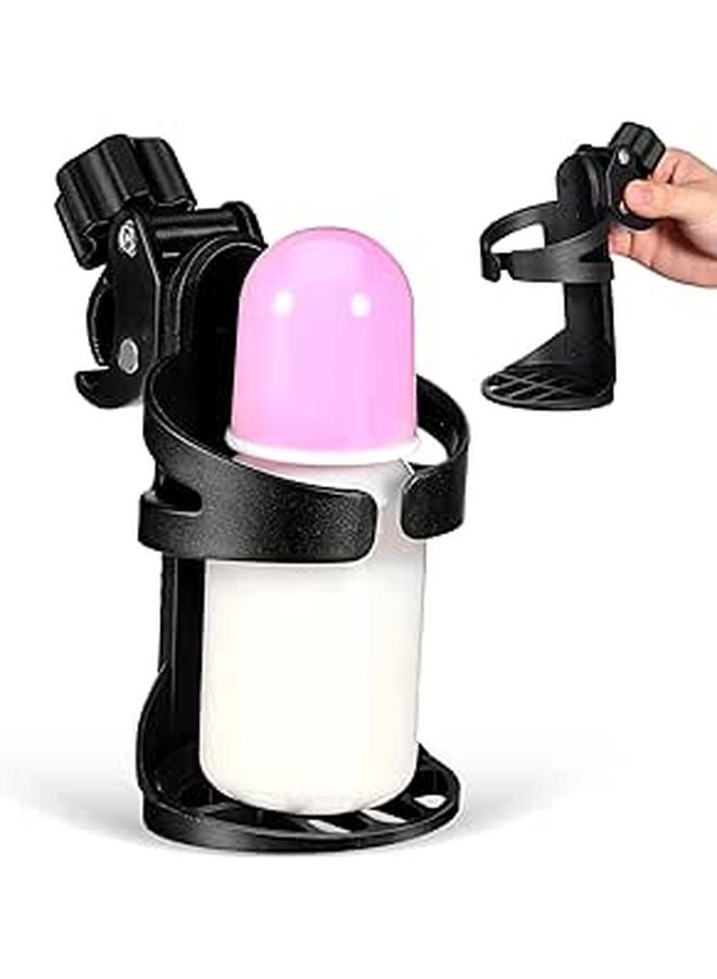 Universal Cup Holder for Wheelchair Walker Stroller Bike Black Adjustable Bottle Rack Aid Accessory for Elderly Adults - Image 1