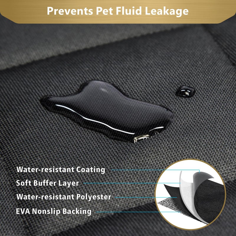 F-color SUV Cargo Liner for Dogs, Water Resistant Pet Cover Dog Seat Mat SUVs Sedans Vans with Bumper Flap Protector, Non-Slip, Large Size Universal Fit, Black - Image 2