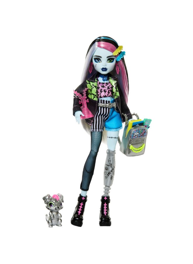 MONSTER HIGH دمية الموضة فرانكي شتاين من مونستر هاي مع حيوانها الأليف واتزي - Image 2