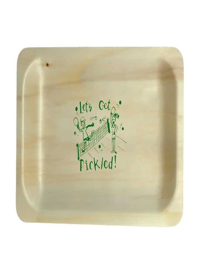 Perfectware أطباق بيسبول خشبية 10 بوصة من بيرفكت وير - طباعة خضراء - 25 قطعة - Image 1