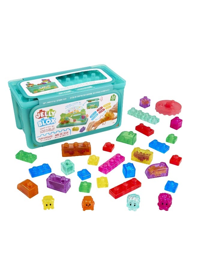 Jelly Blox Playground 2-in-1 Storage Box with Blocks (30 Pieces) - Image 2